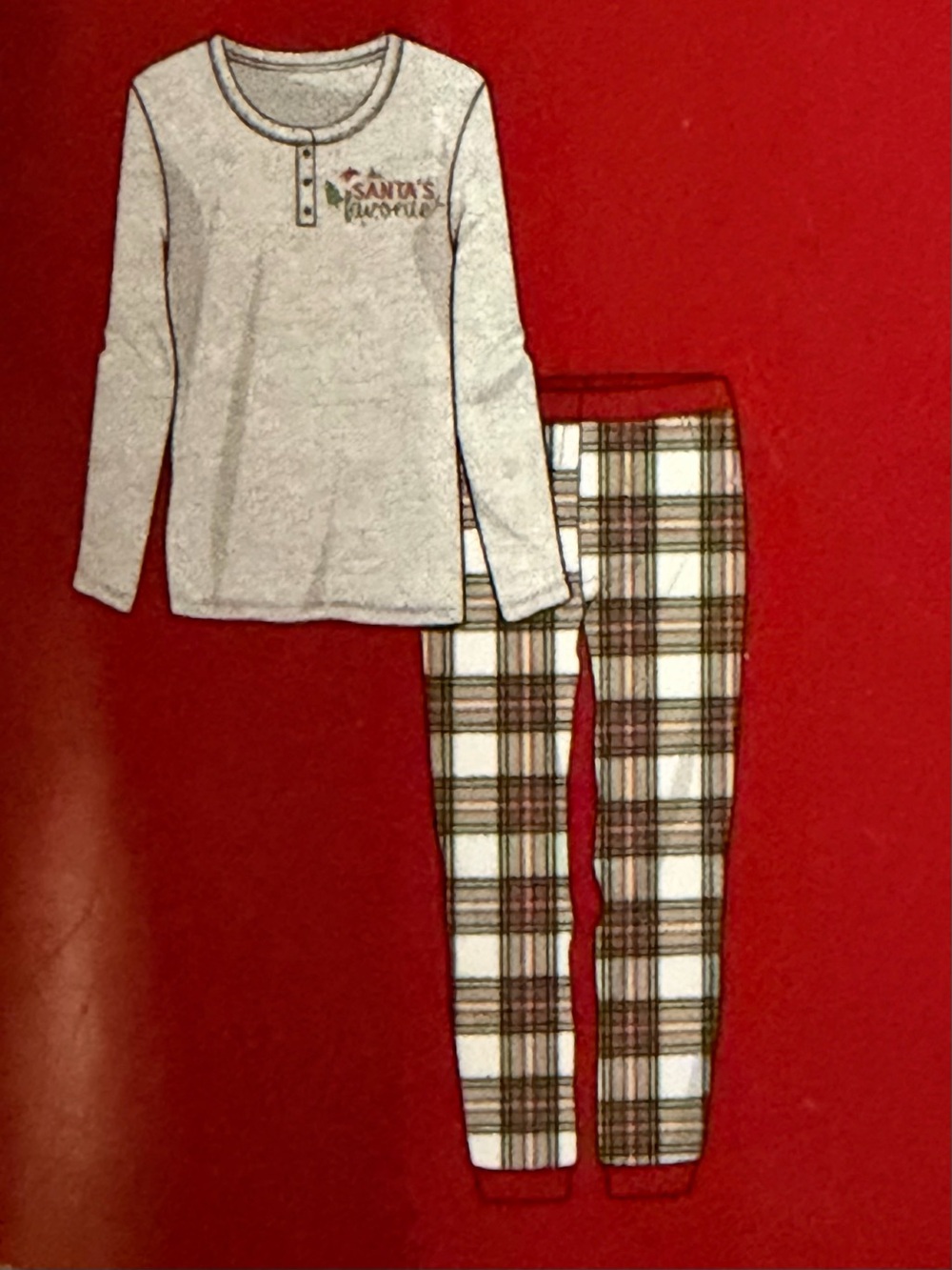 Holiday Style Women's Funny Christmas Pajamas "Santa's Favorite" Size Medium NEW